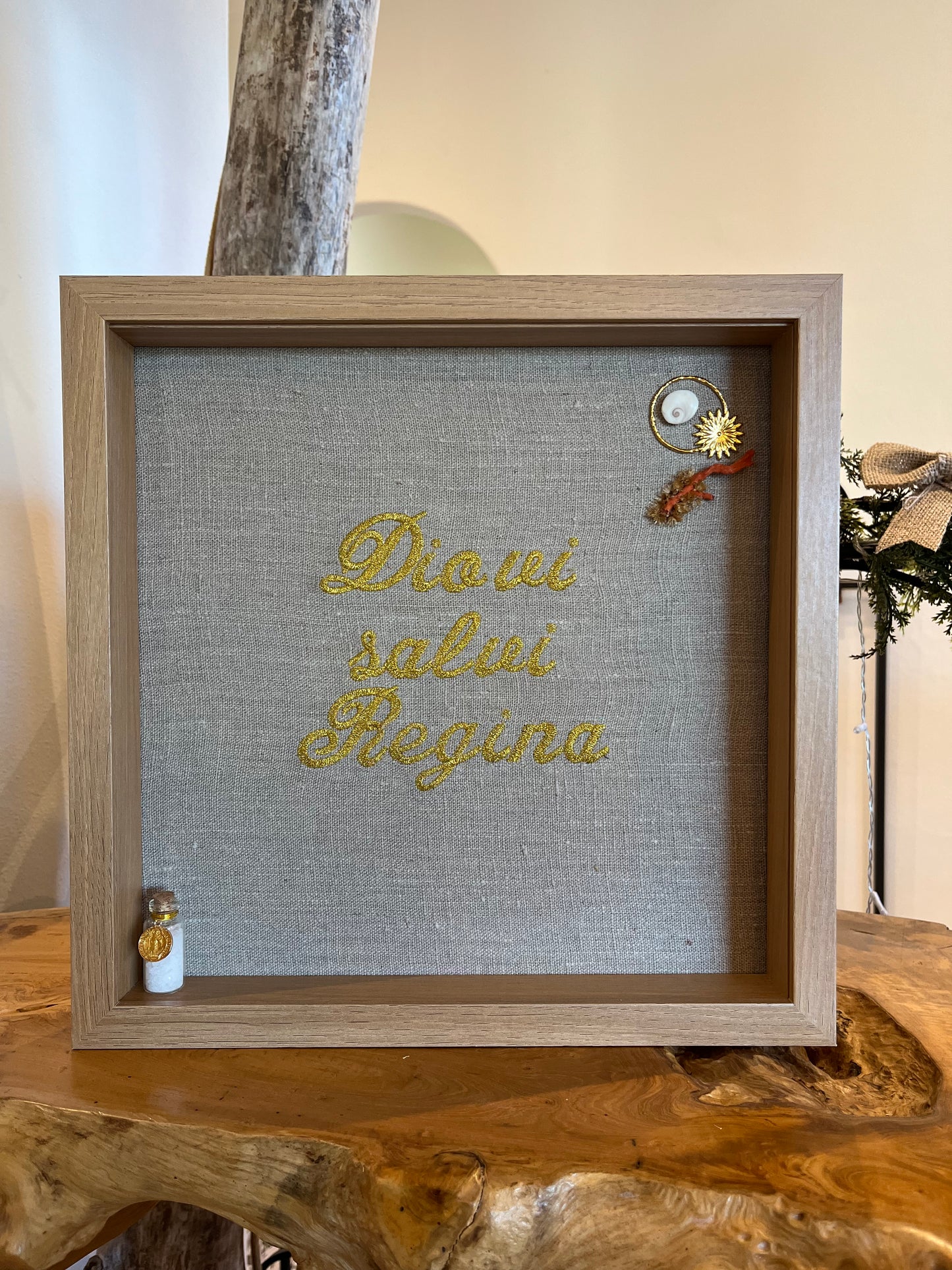 Cadre « Dio vi Salvi Regina » naturel