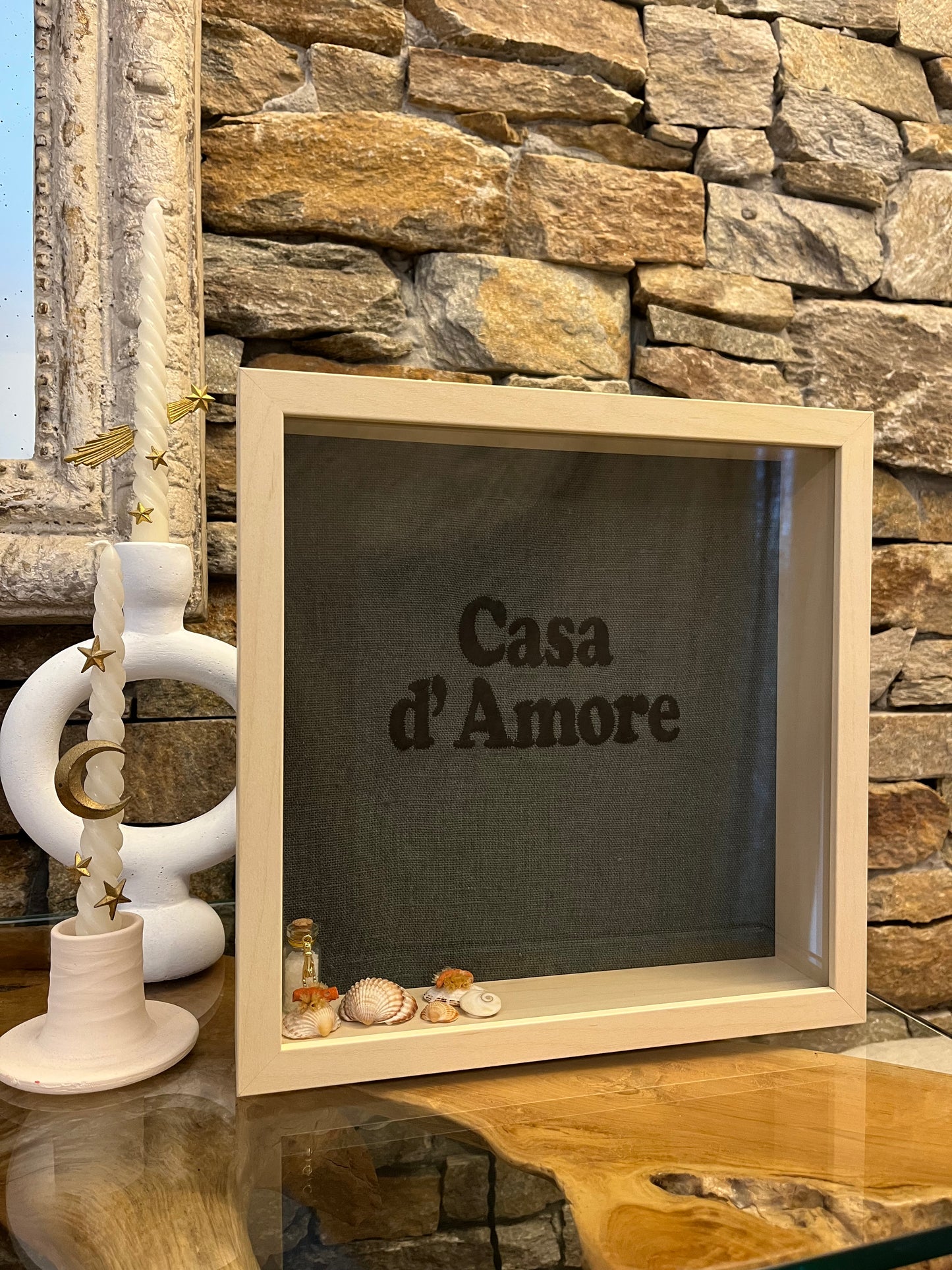 Cadre « Casa d’Amore » gris bleu