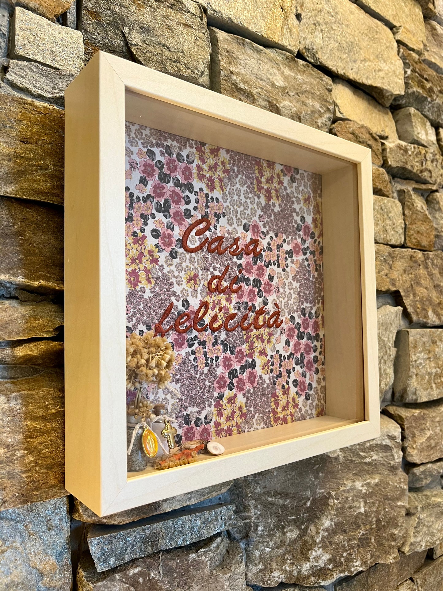 Cadre « Casa di felicità » fleuri