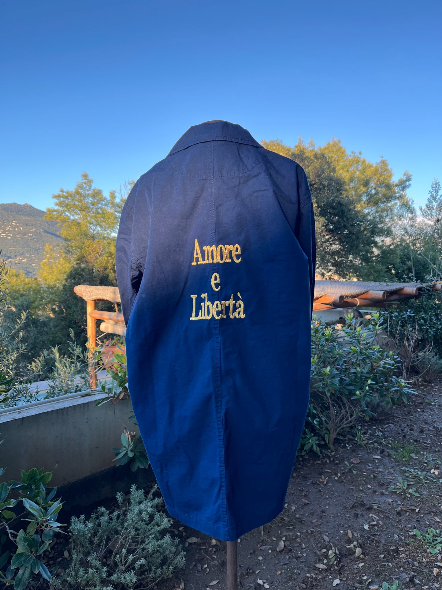 « Bleu de Chine » indigo «Amore e Liberta» Taille XL