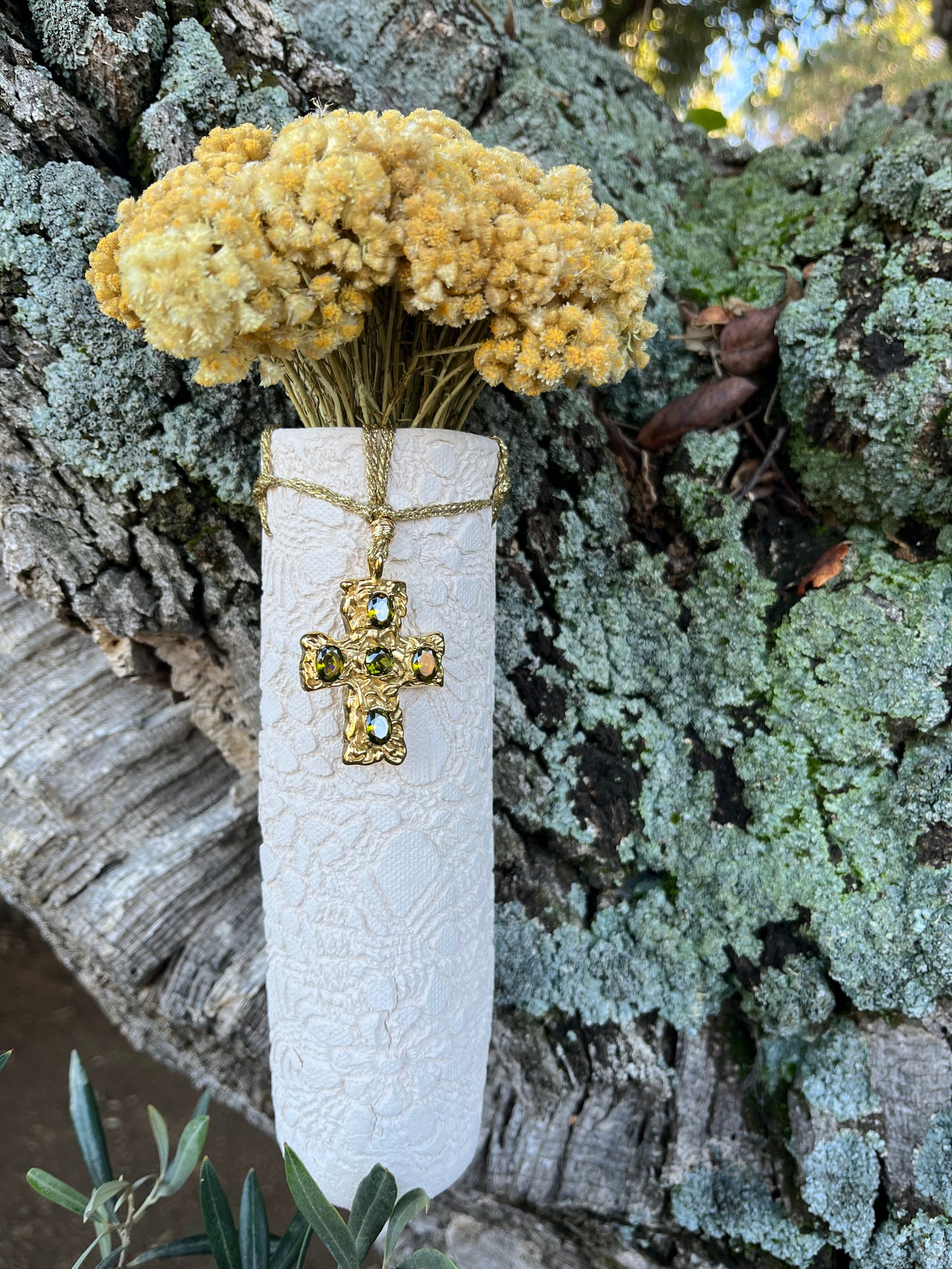 Soliflore « Croix kaki »