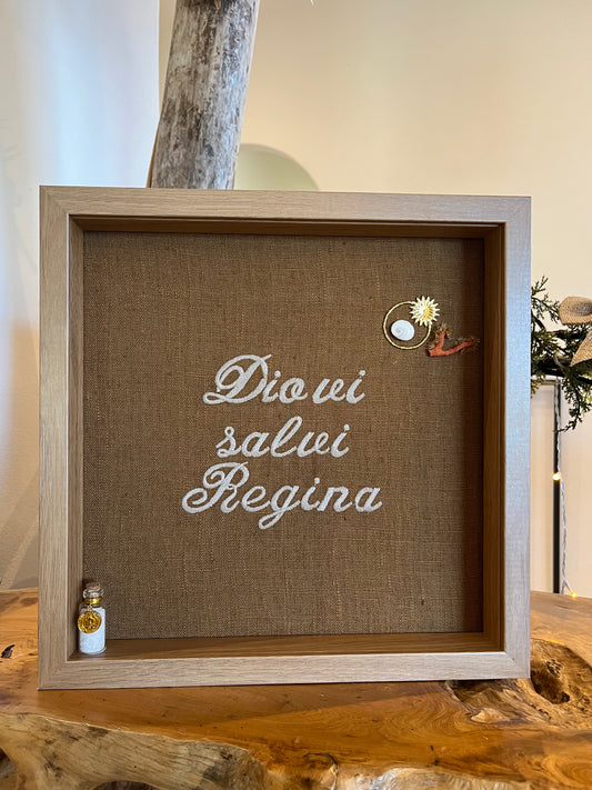 Cadre « Dio vi Salvi Regina » tabac
